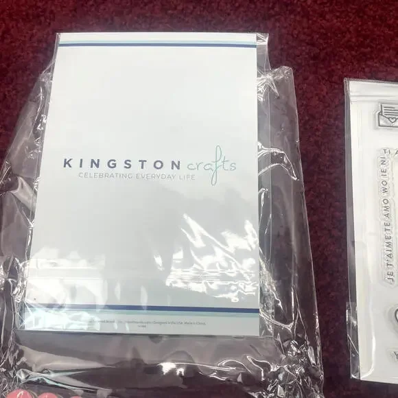 Lot 3 Kingston Crafts Stamps Dies Kits Chipboard Frames Love Paper Dolls Spring - Picture 4 of 9